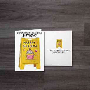 Carte d'anniversaire drôle et prudente - Panneau j