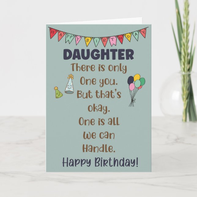 Carte d'anniversaire drôle fille (Devant)