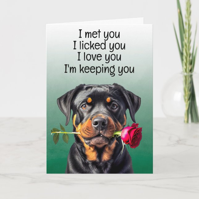Carte d'anniversaire drôle personnalisée Rottweile (Devant)