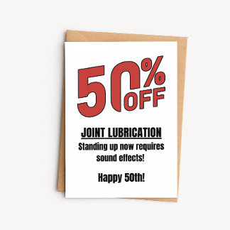 Carte d'anniversaire drôle pour 50 ans - 50 % de r