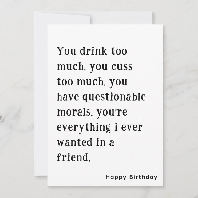 Carte d'anniversaire drôle pour meilleure amie (Devant)
