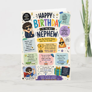 Carte d'anniversaire drôle pour neveu, famille col