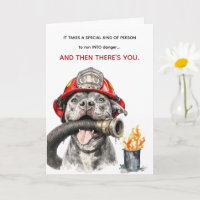 Carte d'anniversaire drôle pour un pompier, humour