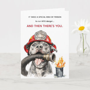 Carte d'anniversaire drôle pour un pompier, humour