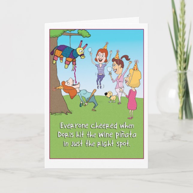 Carte d'anniversaire drôle Vin Pinata (Devant)