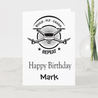 Carte d'anniversaire drone personnalisée amusante