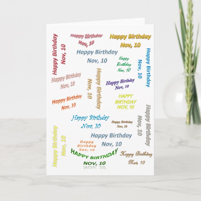 Carte d'anniversaire du 10 novembre (Devant)