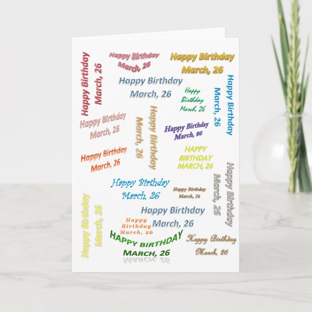 Carte D'anniversaire Du 26 Mars (Devant)