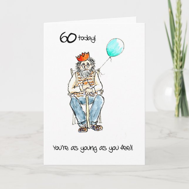 Carte d'anniversaire du 60e anniversaire pour un h (Devant)