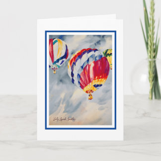 Carte d'anniversaire du ballon à air chaud