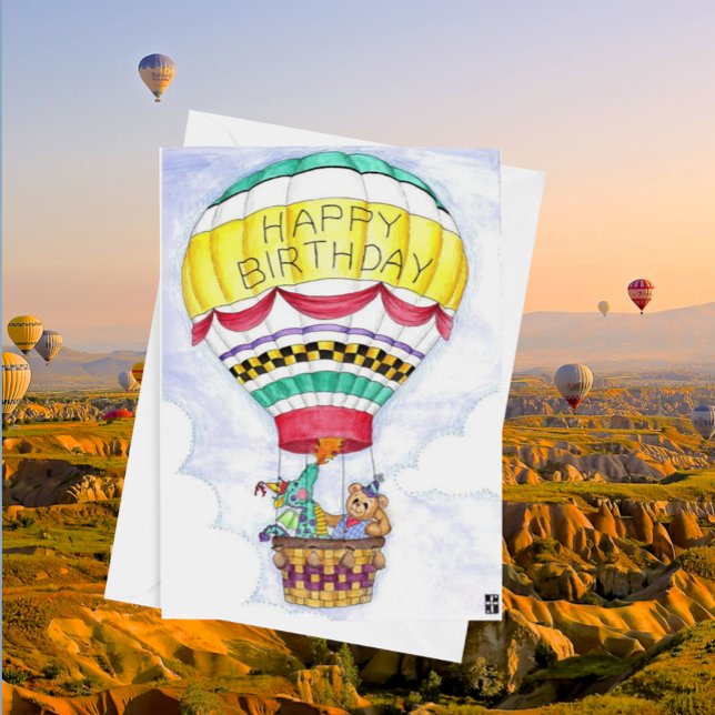 Carte d'anniversaire du ballon dragon (Créateur téléchargé)