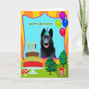 Carte d'anniversaire du berger allemand noir