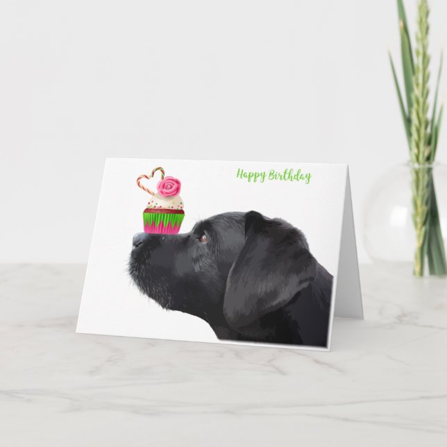 Carte d'anniversaire du Black Lab - Anniversaire d (Devant)