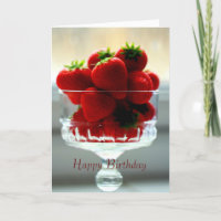 Carte d'anniversaire du bol de fraises