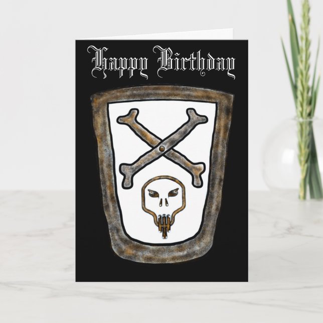Carte d'anniversaire du bouclier métallique (Devant)