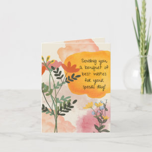 Carte d'anniversaire du bouquet de fleurs