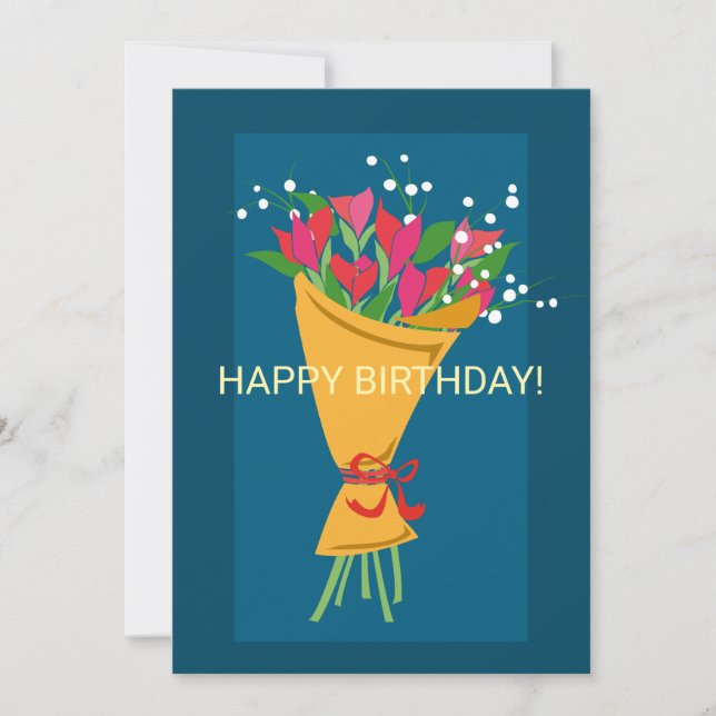 Carte d'anniversaire du bouquet de fleurs (Devant)