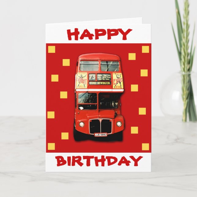 Carte d'anniversaire du bus de Londres 01 (Devant)