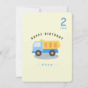 Carte d'anniversaire du camion du garçon