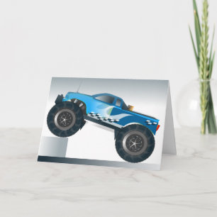 Carte d'anniversaire du Camion Monster bleu
