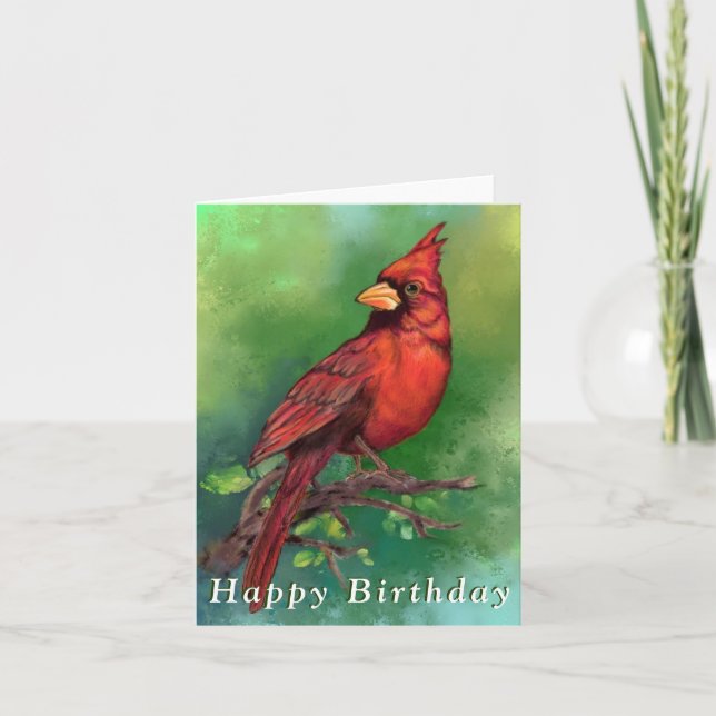 Carte d'anniversaire du Cardinal rouge du Nord (Devant)