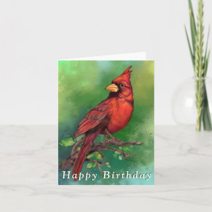 Carte d'anniversaire du Cardinal rouge du Nord