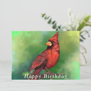 Carte d'anniversaire du Cardinal rouge du Nord