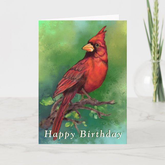 Carte d'anniversaire du Cardinal rouge du Nord (Devant)