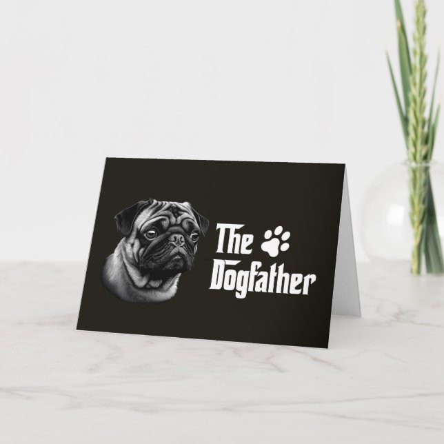 Carte d'anniversaire du Carlin Dogfather (Devant)