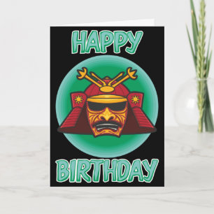 Carte d'anniversaire du casque Samurai