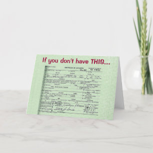 Carte d'anniversaire du certificat de naissance d'