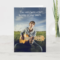 Carte d'anniversaire du chanteur-compositeur-inter