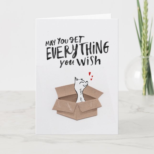 Carte d'anniversaire du chat (Devant)