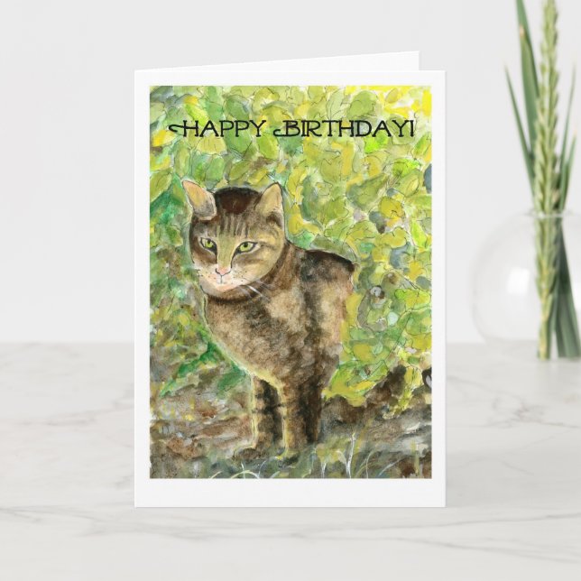 Carte d'anniversaire du chat (Devant)