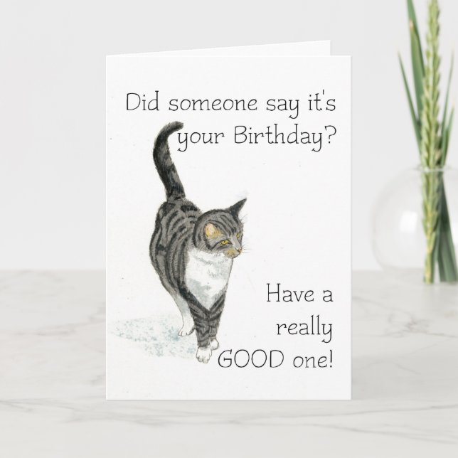 Carte d'anniversaire du chat (Devant)