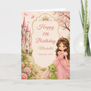 Carte d'anniversaire du château de la princesse dr