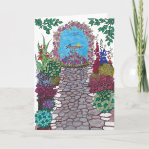 Carte d'anniversaire du chemin du jardin