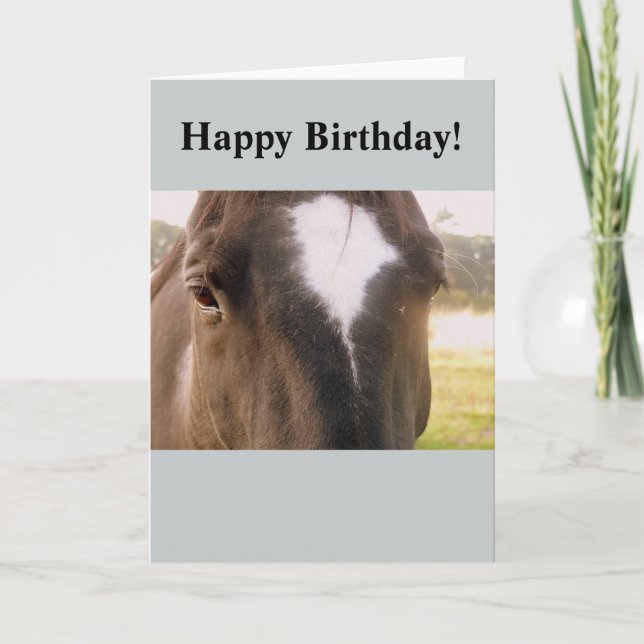 Carte d'anniversaire du cheval (Devant)