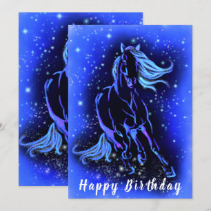 Carte d'anniversaire du cheval de course