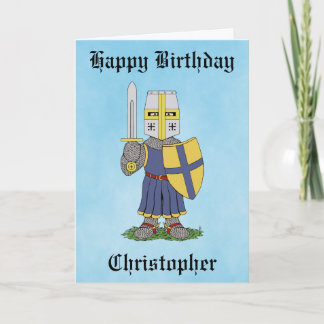 Carte d'anniversaire du chevalier médiéval