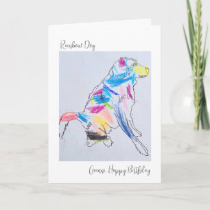Carte d'anniversaire du Chien arc-en-ciel