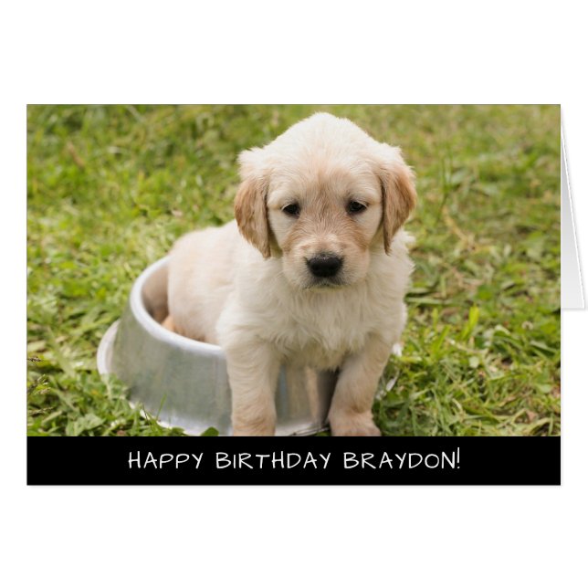Carte d'anniversaire du Chien chiot du Labrador (Devant horizontal)