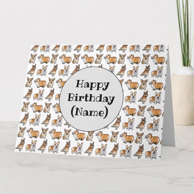 Carte d'anniversaire du Chien de Corgi (Devant)