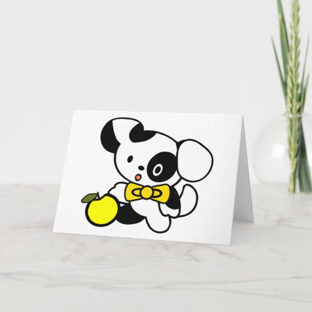 Carte d'anniversaire du chien de dessin (Devant)