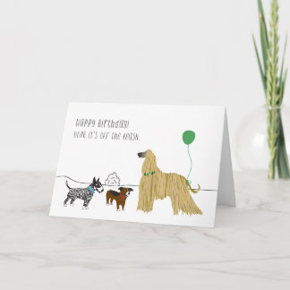 Carte d'anniversaire du chien de laisse