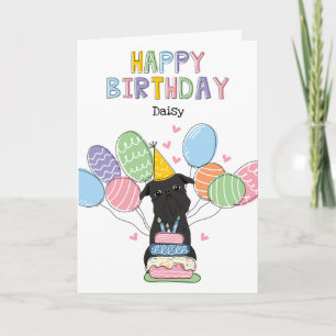 Carte d'anniversaire du chien Griffon de Bruxelles
