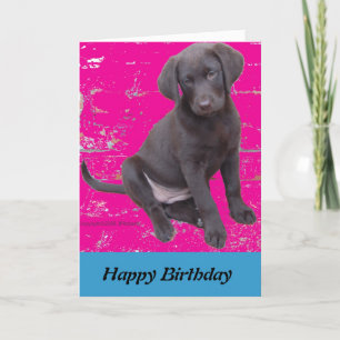 carte d'anniversaire du chiot du laboratoire de ch