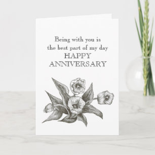 Carte d'anniversaire du conjoint avec tulipes