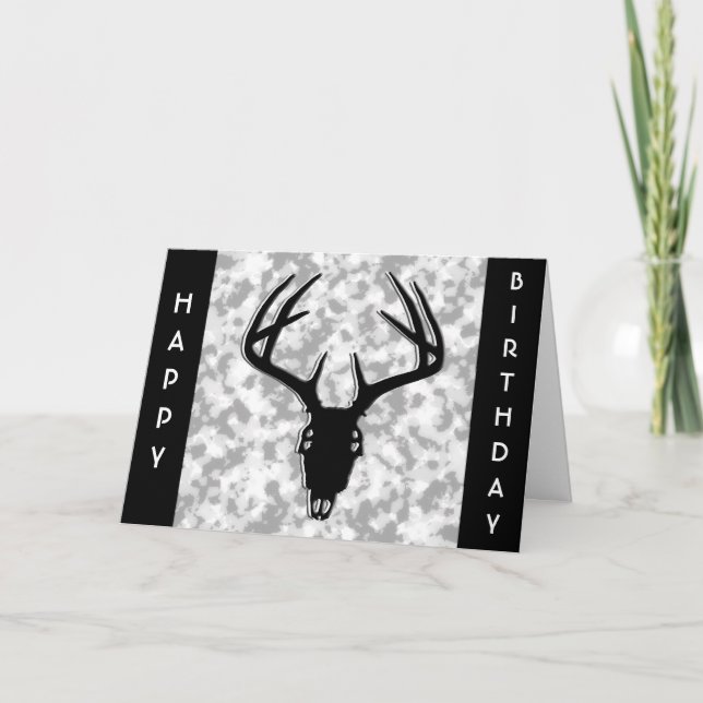 Carte d'anniversaire du crâne de cerf (Devant)