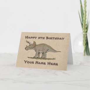 Carte d'anniversaire du Dinosaur Tricératops créta
